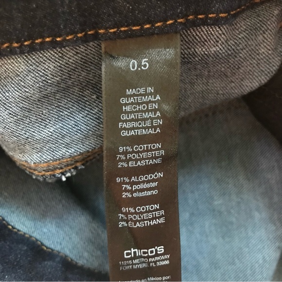 Chico's 0.5 So Lifting Crop Blue Jeans 6 S - Picture 8 of 8